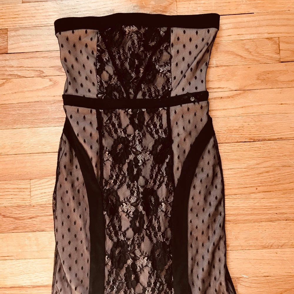 Lace Strapless Cocktail Dress
